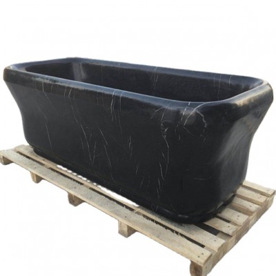 Free standing style hand carving nature stone bathtub for sale fat people using